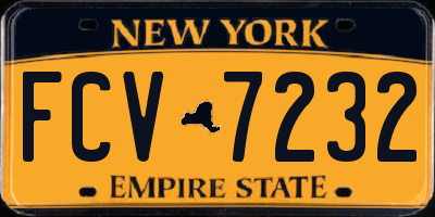 NY license plate FCV7232
