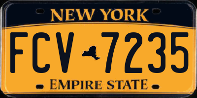 NY license plate FCV7235