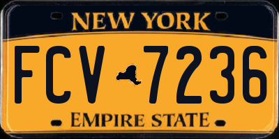 NY license plate FCV7236