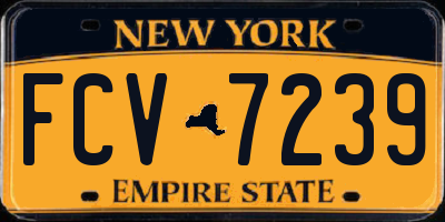 NY license plate FCV7239
