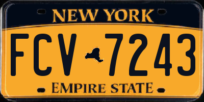 NY license plate FCV7243
