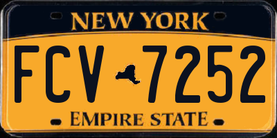 NY license plate FCV7252