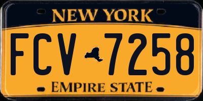 NY license plate FCV7258