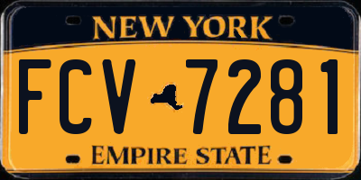 NY license plate FCV7281