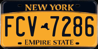 NY license plate FCV7286