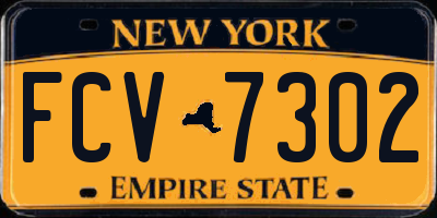 NY license plate FCV7302