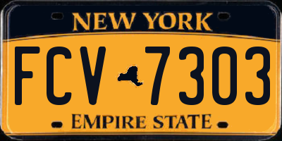 NY license plate FCV7303