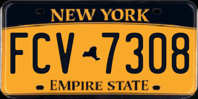 NY license plate FCV7308