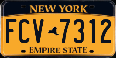 NY license plate FCV7312
