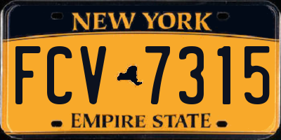 NY license plate FCV7315
