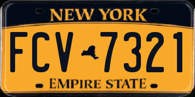 NY license plate FCV7321