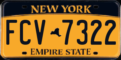 NY license plate FCV7322