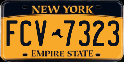 NY license plate FCV7323