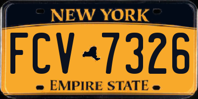 NY license plate FCV7326