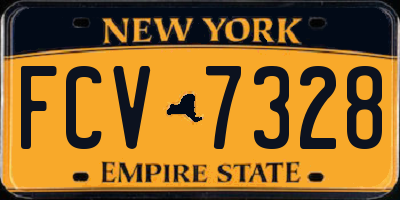 NY license plate FCV7328