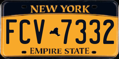 NY license plate FCV7332