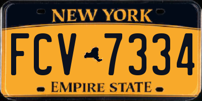 NY license plate FCV7334