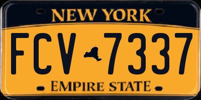 NY license plate FCV7337