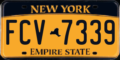NY license plate FCV7339