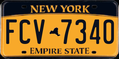 NY license plate FCV7340