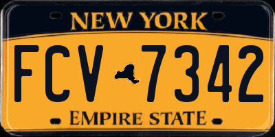 NY license plate FCV7342