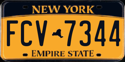 NY license plate FCV7344