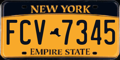 NY license plate FCV7345