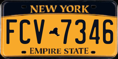 NY license plate FCV7346