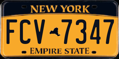 NY license plate FCV7347