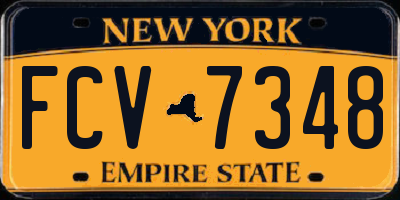 NY license plate FCV7348