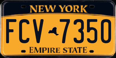 NY license plate FCV7350
