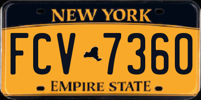 NY license plate FCV7360
