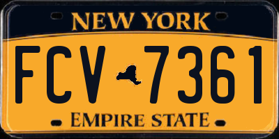 NY license plate FCV7361