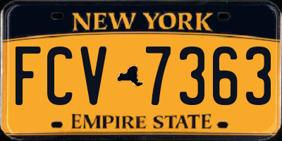 NY license plate FCV7363