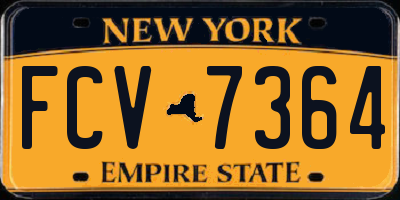 NY license plate FCV7364