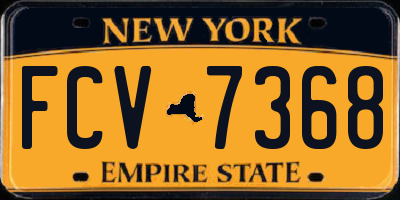 NY license plate FCV7368
