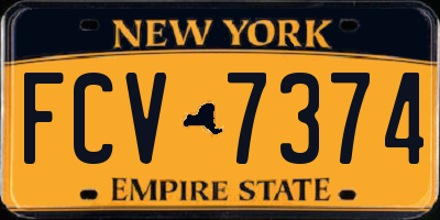 NY license plate FCV7374