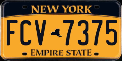 NY license plate FCV7375