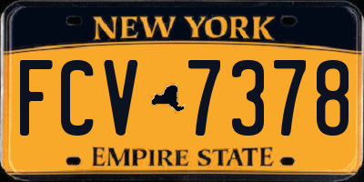 NY license plate FCV7378