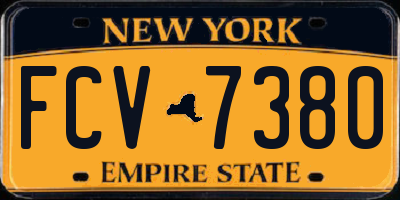 NY license plate FCV7380