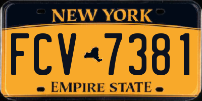 NY license plate FCV7381