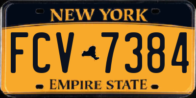 NY license plate FCV7384