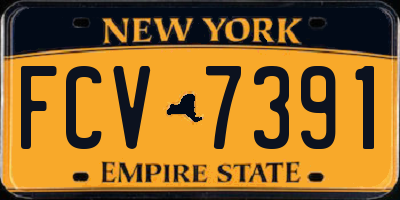 NY license plate FCV7391