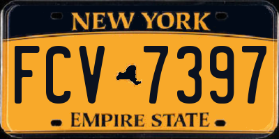 NY license plate FCV7397