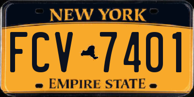 NY license plate FCV7401