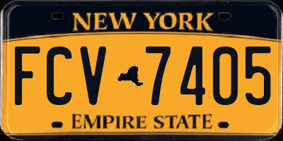 NY license plate FCV7405