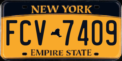 NY license plate FCV7409