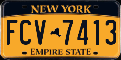 NY license plate FCV7413