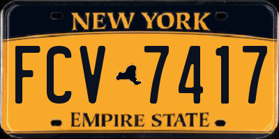 NY license plate FCV7417