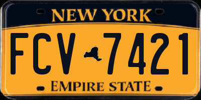 NY license plate FCV7421
